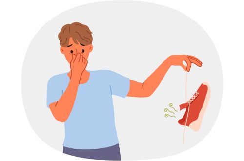靴の臭いに悩む男性